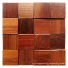 Glazed Glossy Square 3D Effect Wood Block Art Floor Panels Mosaic